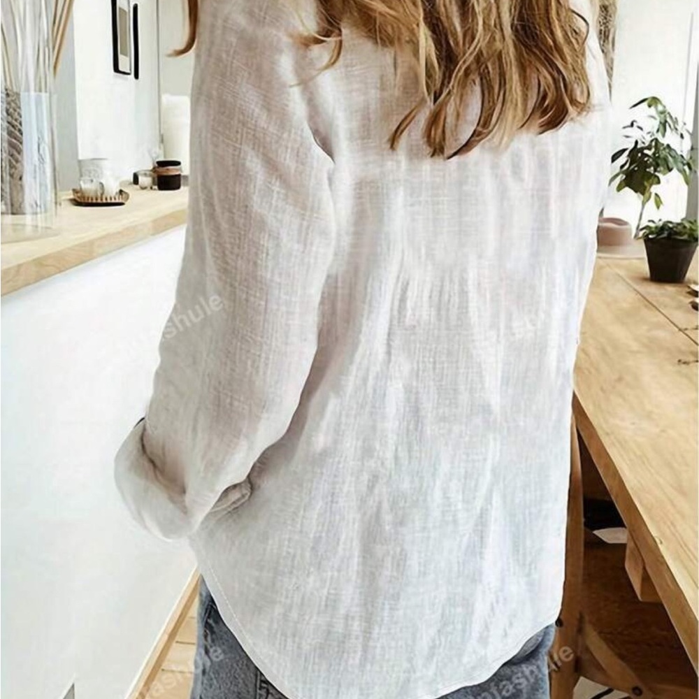 SHEIN White Pink Graphic Button Down Shirt - Picture 4 of 4